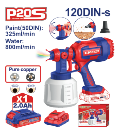 ProSpray 20V Cordless Paint Spray Gun, HVLP, Adjustable Flow, Portable & Easy to Use